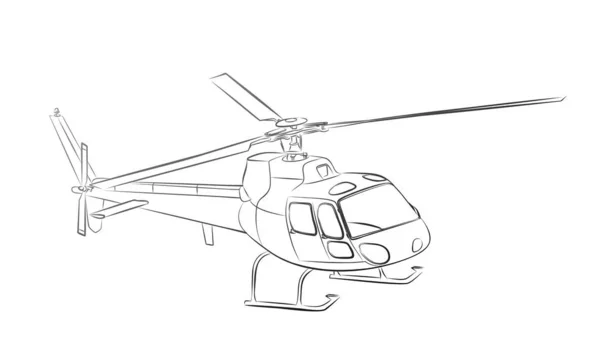 Эскиз Большого Вертолета — стоковый вектор