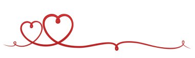 Tarzlı kırmızı kalplerin sembolü..