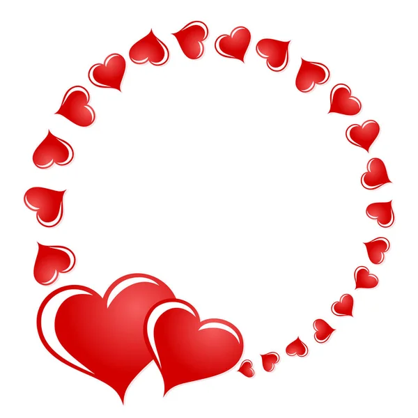 Frame Red Hearts — Stock Vector