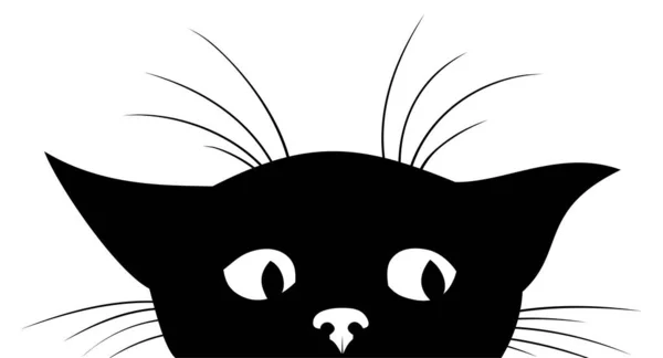 Silueta Del Gatito Negro — Archivo Imágenes Vectoriales