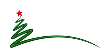 Noel ağacı olan bir tebrik kartı..