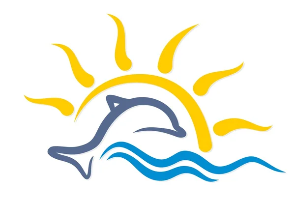 Logo mit einem Delphin. — Stockvektor