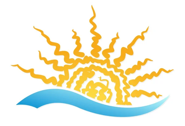 Logo sol y mar . — Vector de stock