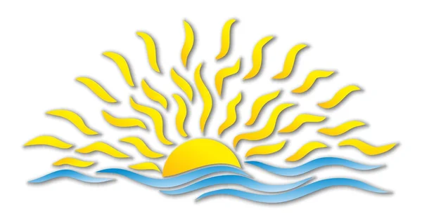 Logo soleil et mer . — Image vectorielle