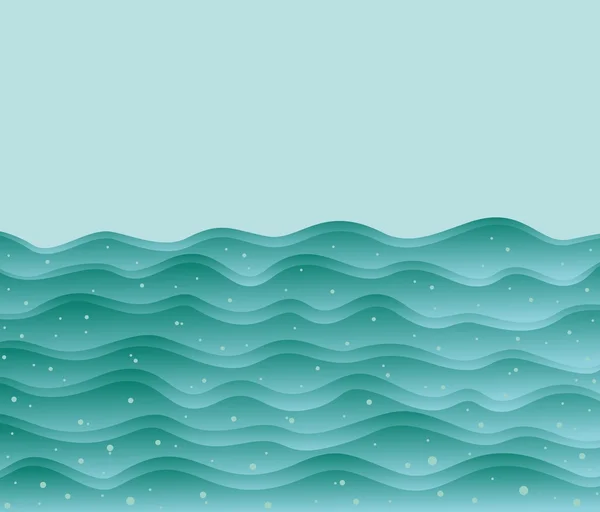 Olas en el mar. — Vector de stock