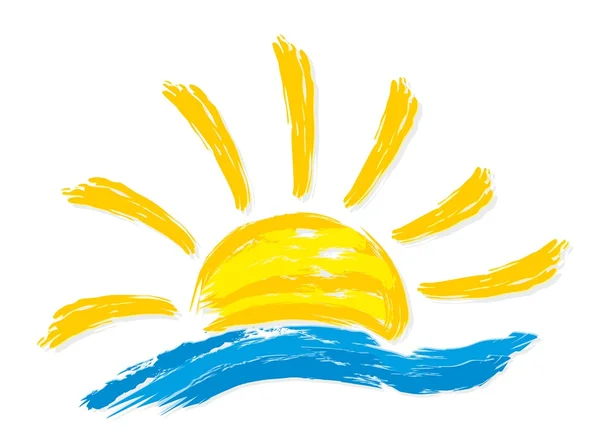 Logo do sol e do mar . —  Vetores de Stock