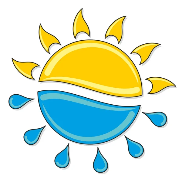 Logo du soleil et de la mer . — Image vectorielle