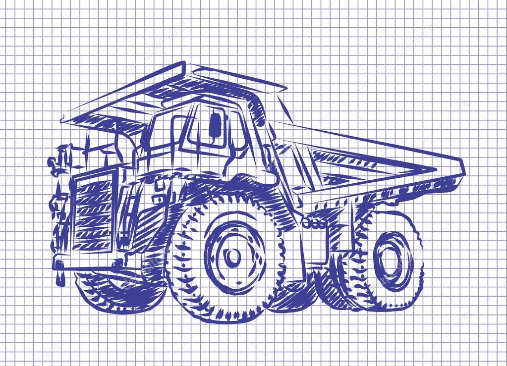 Sketch of the dump truck.