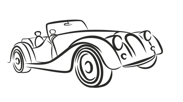 Auto retro Sketch . — Vettoriale Stock