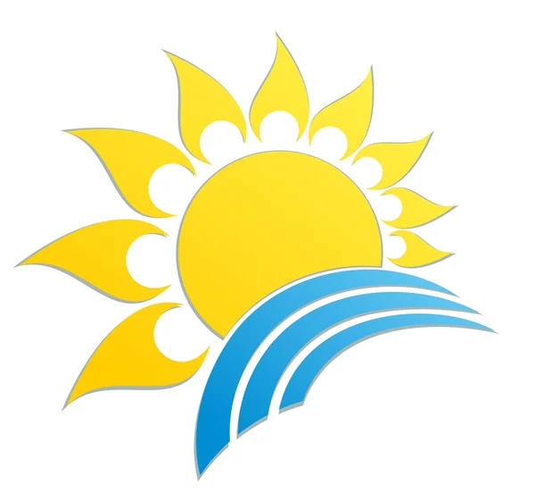 Логотип солнца и моря . — стоковый вектор