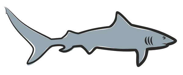 Dibujo tiburón azul . — Archivo Imágenes Vectoriales