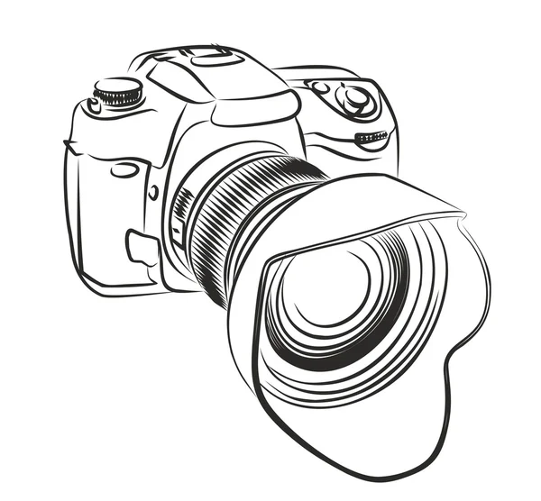 Fotocamera reflex professionale . — Vettoriale Stock