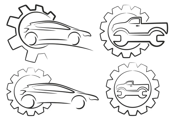 Logotipo carro serviço . — Vetor de Stock