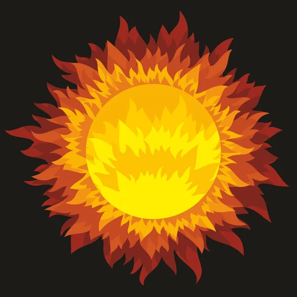 Brillante, sol caliente . — Vector de stock