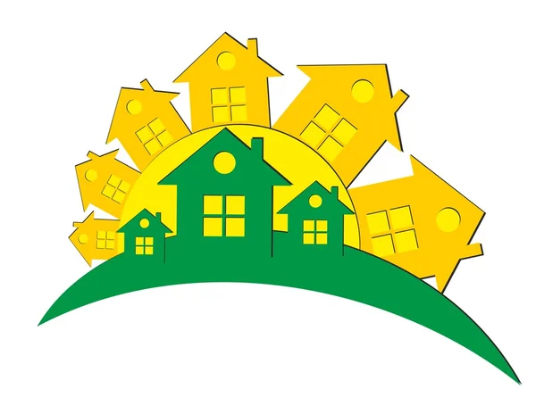 Logotypen för stuga bosättningen. — Stock vektor