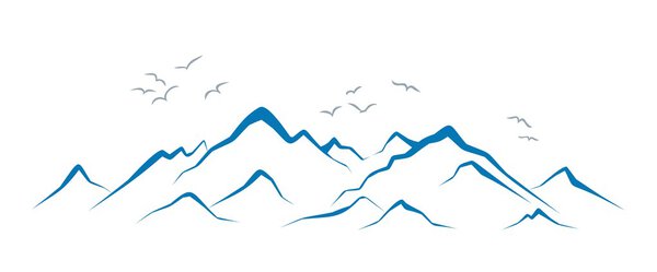 Горный пейзаж с птицами
.