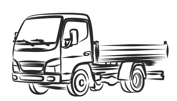 Camion de livraison, croquis . — Image vectorielle