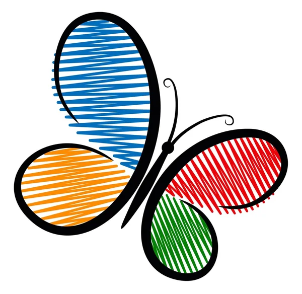 Logo eines Schmetterlings. — Stockvektor