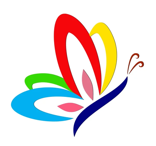 Logo de una mariposa de color . — Vector de stock