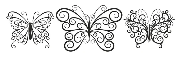 Conjunto de mariposas abstractas . — Vector de stock