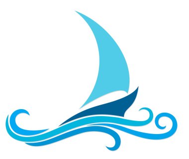 Yelken gemi bir dalga ile.