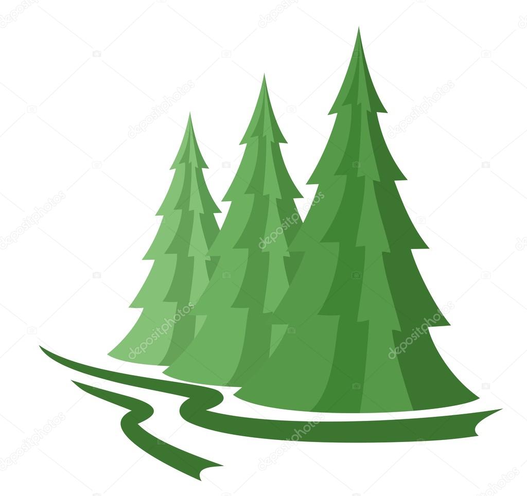 Green wood with pines.