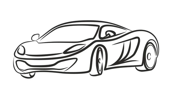 Boceto del coche deportivo . — Vector de stock