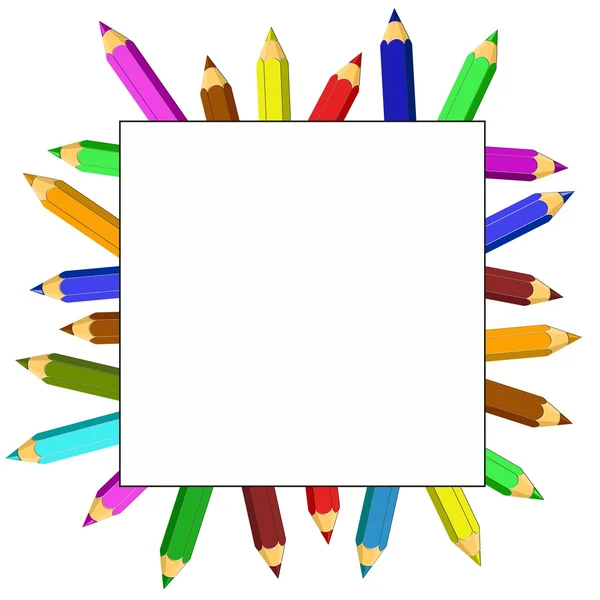 Marco de lápices de colores . — Vector de stock