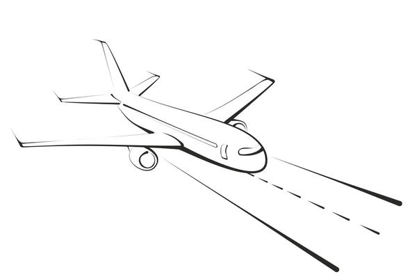 Skizze des großen Flugzeugs. — Stockvektor