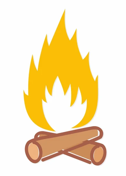 Un logotipo de fuego con leña . — Vector de stock