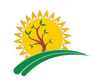 Güneş Logo ağaç.