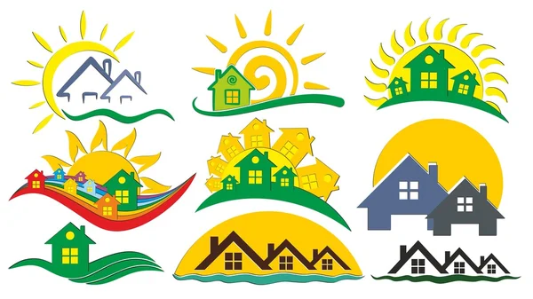 Logos maisons de campagne . — Image vectorielle