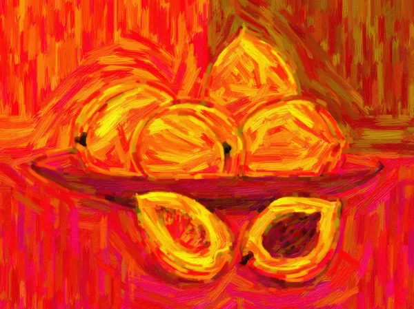 篮子里的桃子 — 图库照片