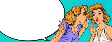 Pop art, ağzı açık bir kadın yüzü görünce şaşırdı. Şaşırmış sarışın pop sanatçısı, ağzı ve gözleri açık ve elleri yükselen çığlıklar atan kadın. Çizgi roman pop sanatının vektör arkaplanı. 