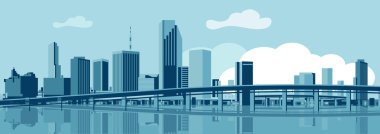 Miami plajı silüeti