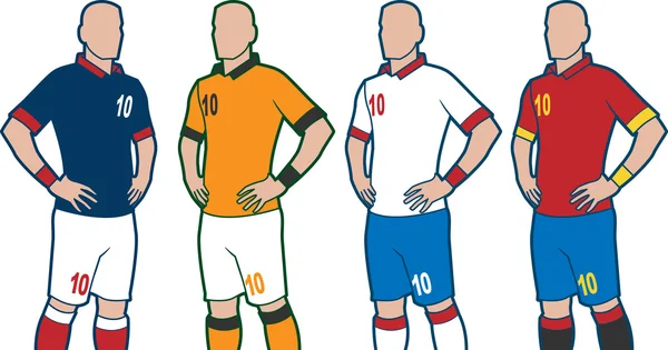 Ensemble uniforme de football — Image vectorielle