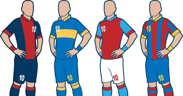 Conjunto uniforme de futebol — Vetor de Stock