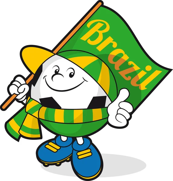巴西足球的吉祥物 — 图库矢量图片