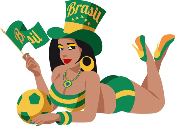 Fan del fútbol brasileño — Archivo Imágenes Vectoriales