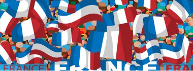 Dalgalanan bayrakları Fransız futbol fanlar