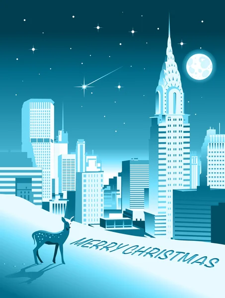 New York City winter kaart — Stockvector