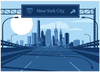 New York skyline Otoban işareti