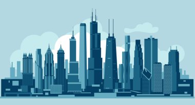 Chicago Illinois Usa silueti