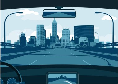 Indianapolis ABD Skyline vektör çizimi