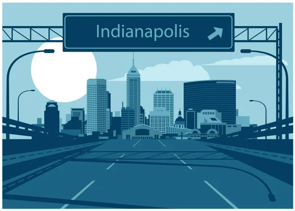 Indianapolis Abd Skyline Vektör Çizimi — Stok Vektör