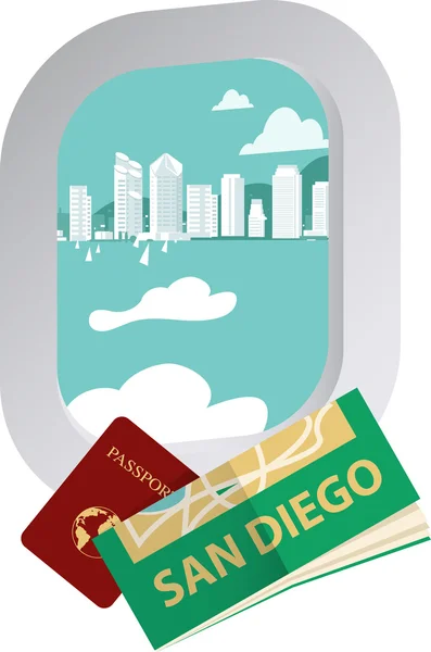 San Diego-skyline — Stock vektor