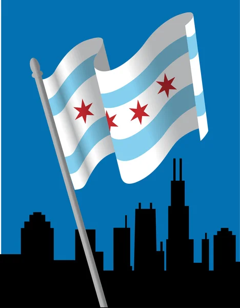 Chicagoer Flagge — Stockvektor