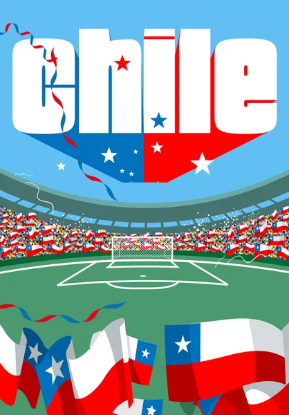 Chile fãs de futebol — Vetor de Stock