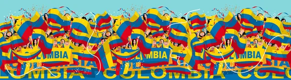 Colombia soccer fans — Stock Vector