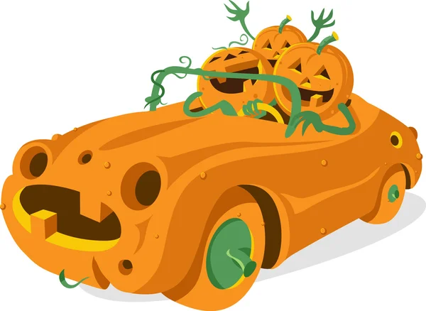 Pumpkin car — Stock Vector